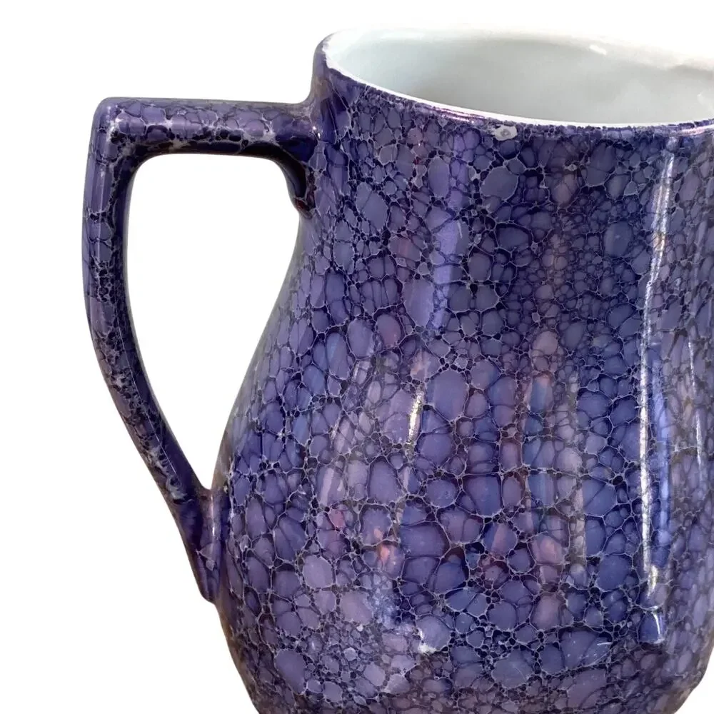 Vintage Retsch Co RCW Blue Iridescent Pitcher Wunsiedel Bavaria Germany